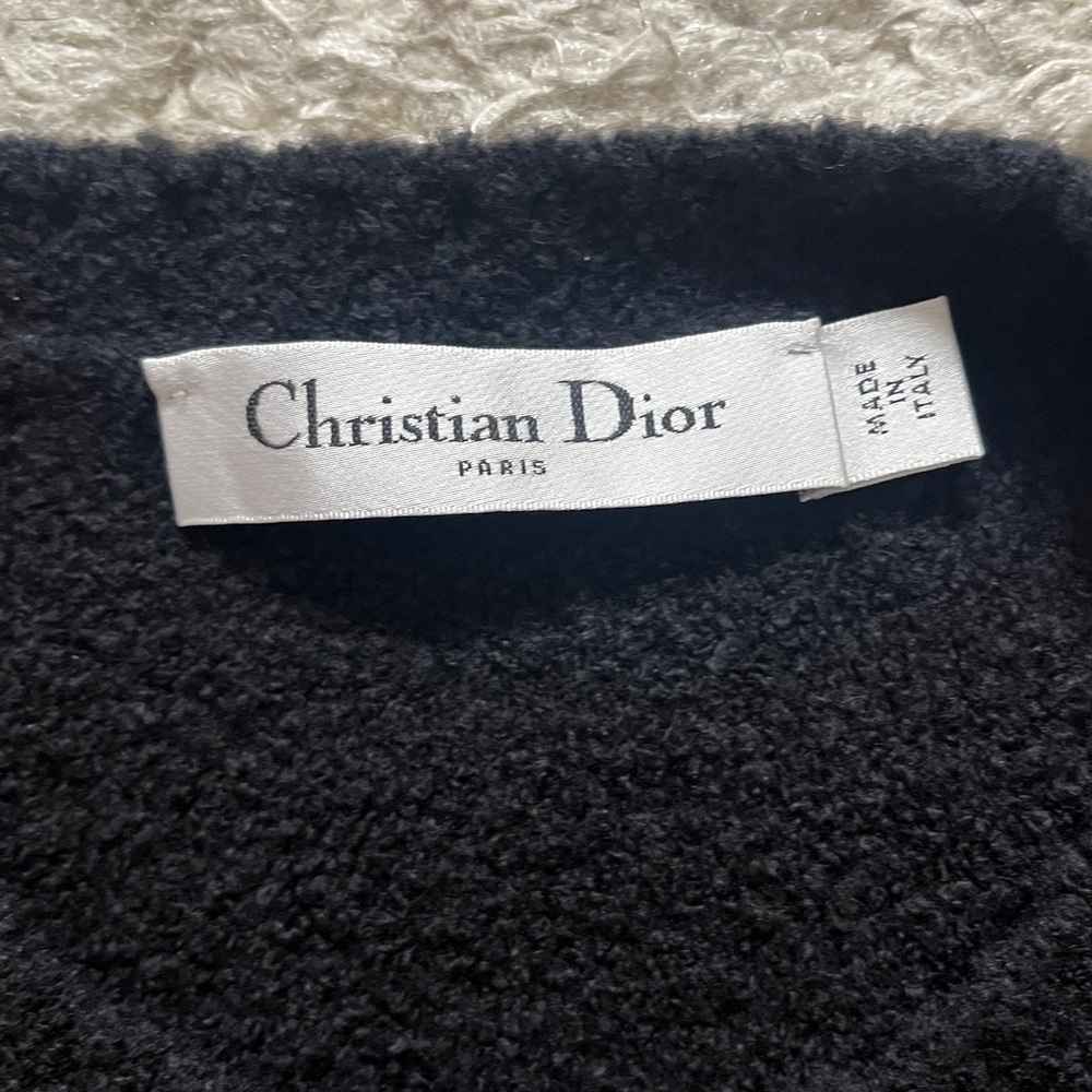 Christian Dior size 34 twinset black wool cashmere blend knit cardigan button up - Picture 4 of 16